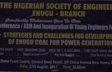 Nigeria Society of Engineers Enugu 2015 Engineering Conference and Annual General Meeting
